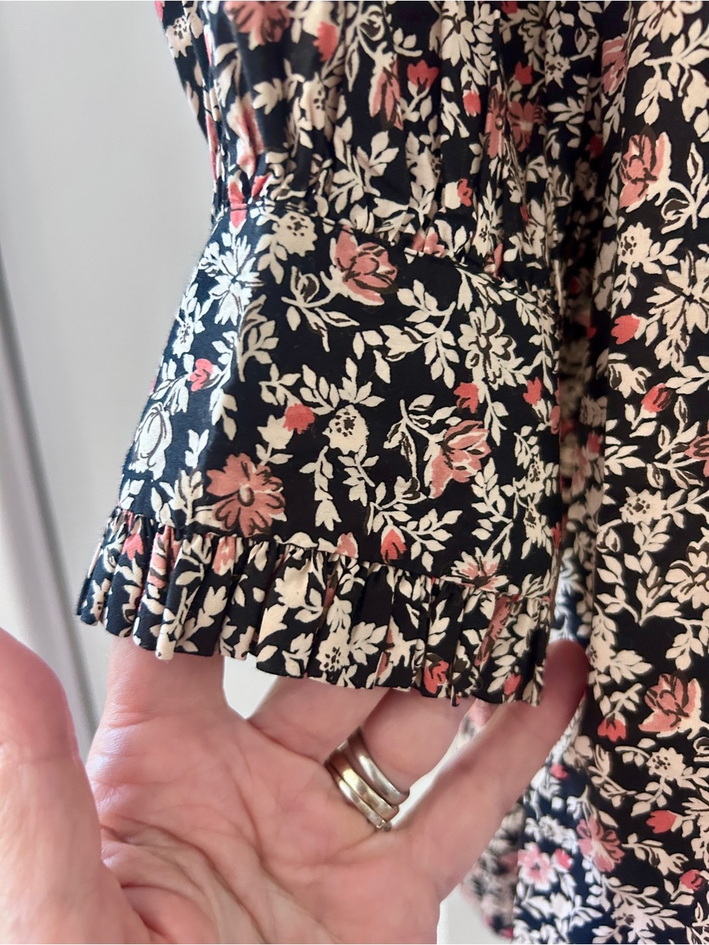 NWT DÔEN Adalina Ruffled Floral Mini Dress Organic Cotton - Large Boho - Picture 9 of 16